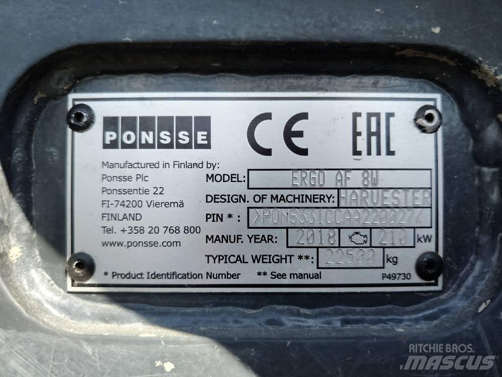 Ponsse Ergo AF 8W Θεριζοαλωνιστικές μηχανές