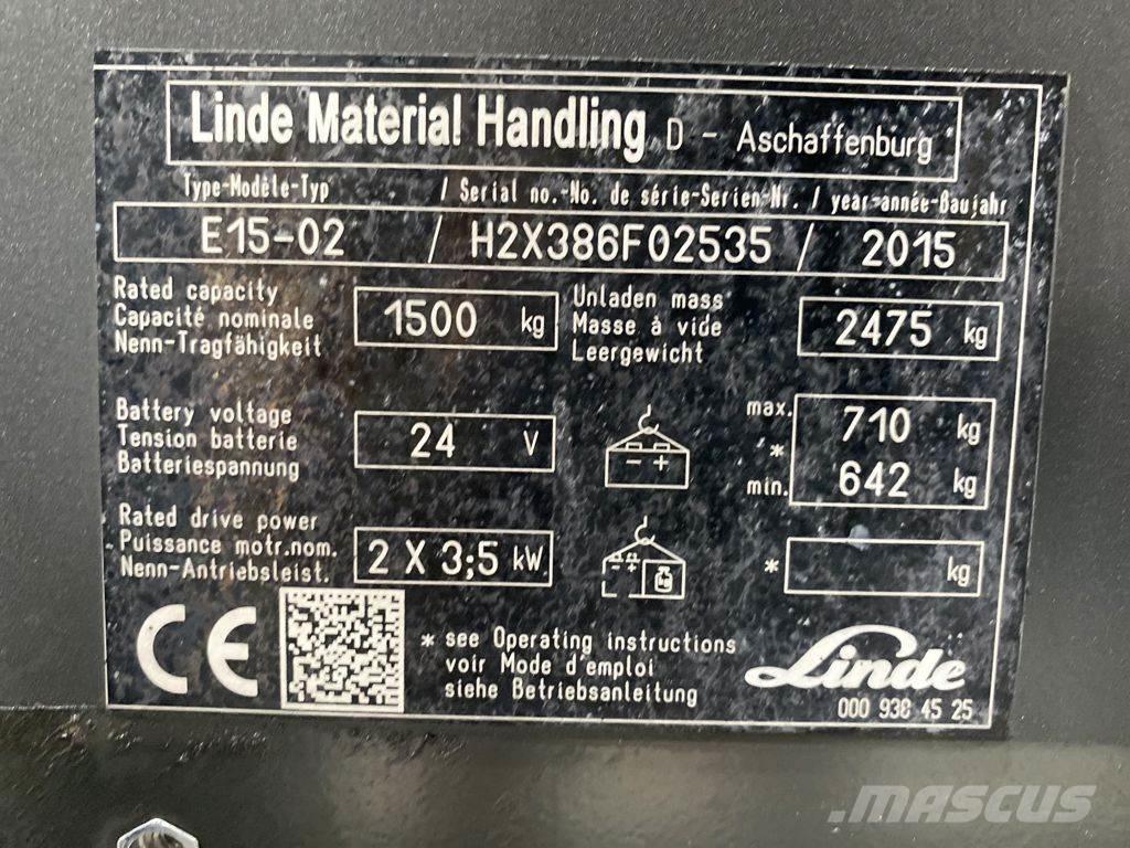 Linde E15-02 Ηλεκτρικά περονοφόρα ανυψωτικά κλαρκ