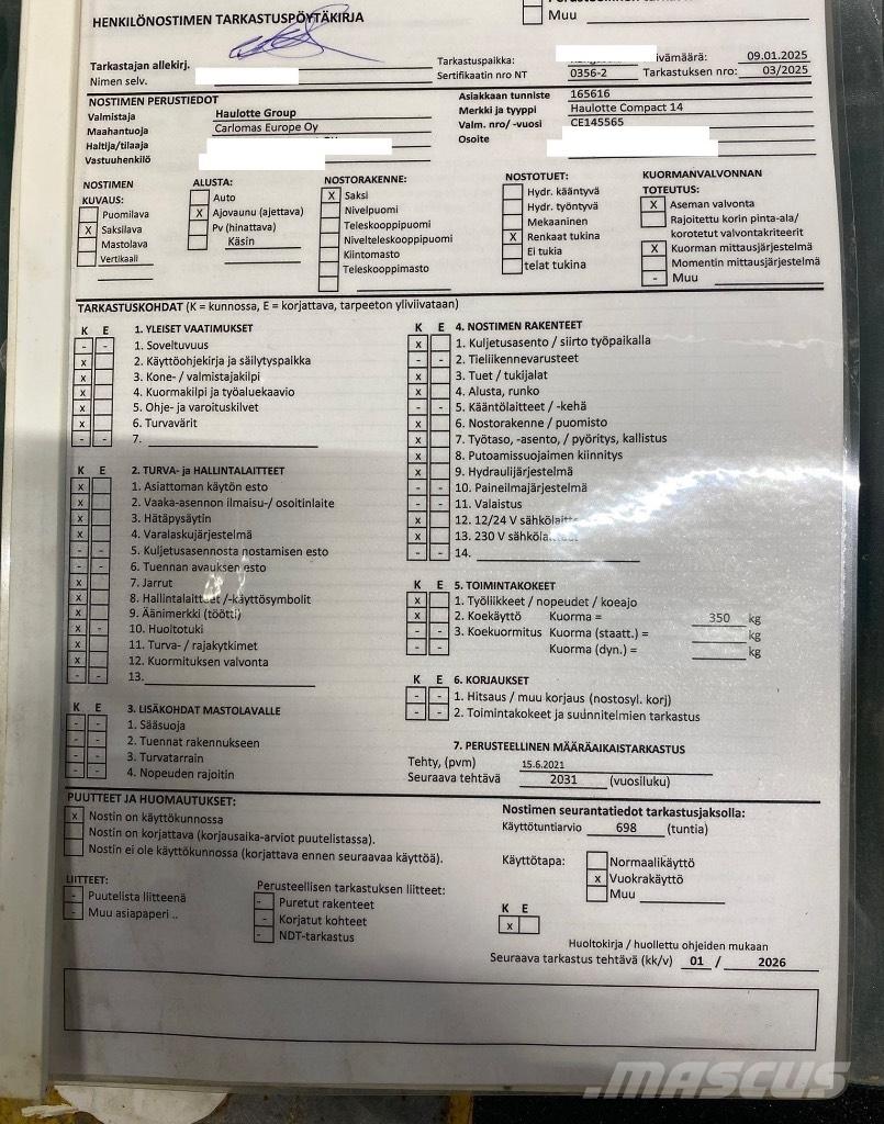 Haulotte Compact 14 Ανυψωτήρες ψαλιδωτής άρθρωσης