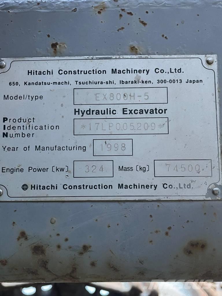 Hitachi EX 800 H-5 Εκσκαφείς με ερπύστριες