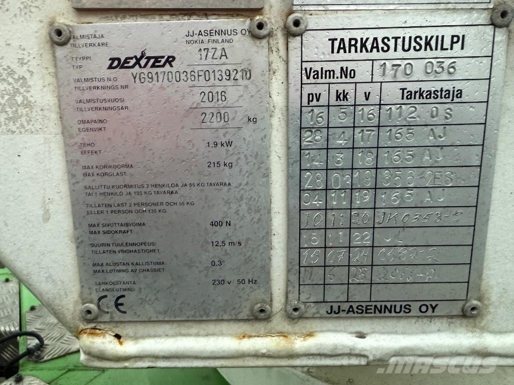 Dexter 17ZA Εναέριες πλατφόρμες τοποθετημένες σε ρυμούλκα