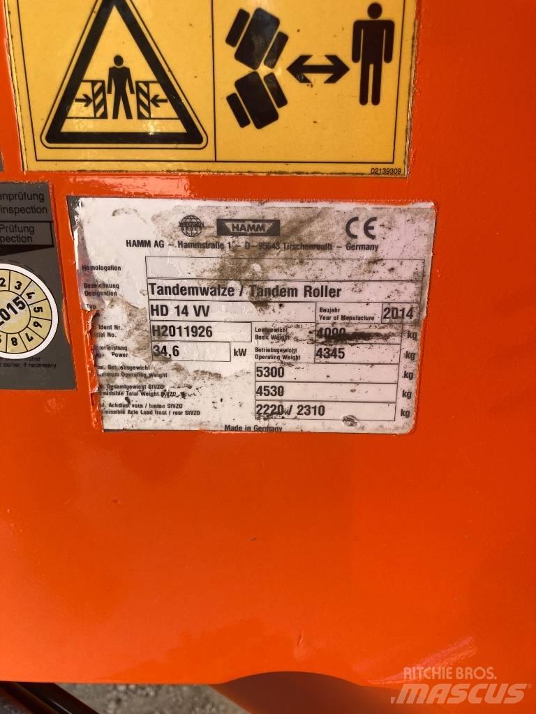 Hamm HD 14 VV Οδοστρωτήρες διπλού κυλίνδρου