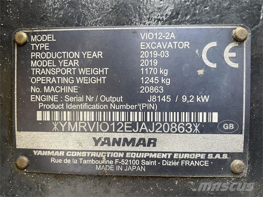 Yanmar VIO12 Εκσκαφείς με τροχούς - λάστιχα