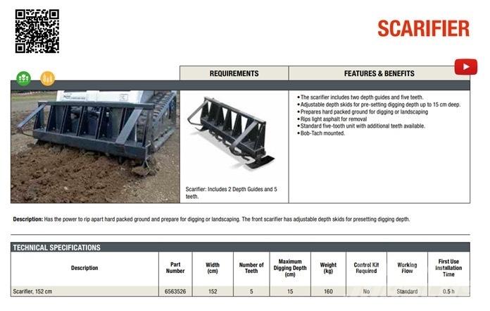 Bobcat Scarifier Άλλα μηχανήματα φροντίδας εδάφους