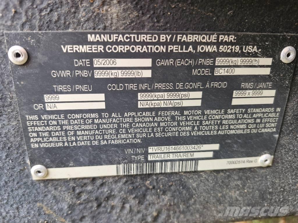 Vermeer BC1400 Τεμαχιστές ξύλου