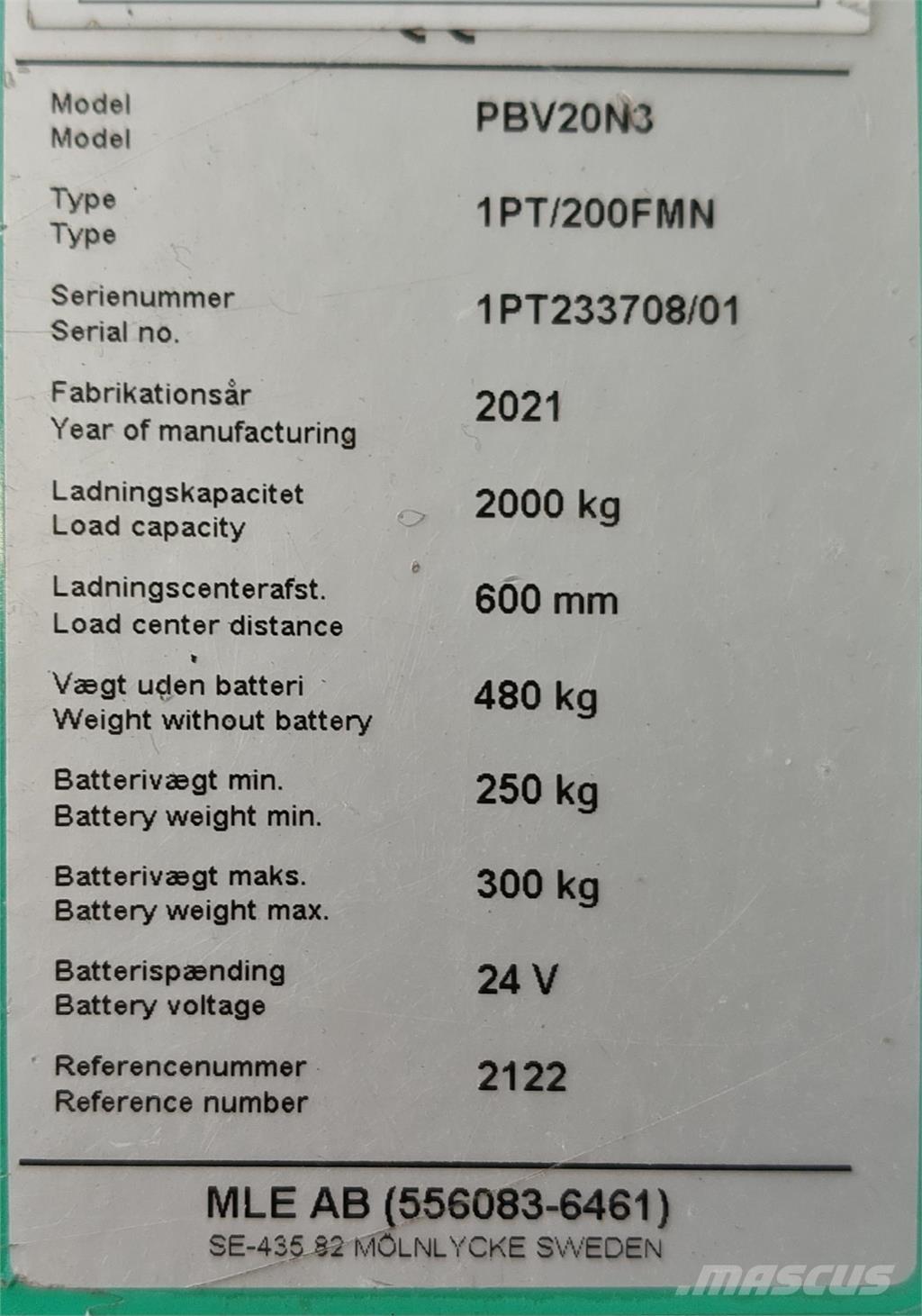 Mitsubishi PBV20N3 Φορτηγά με πλατφόρμα