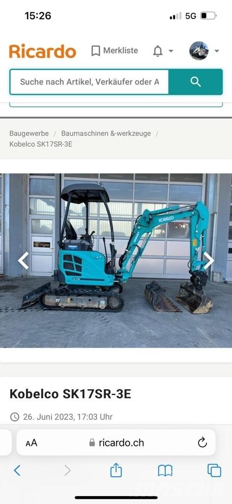 Kobelco SK17SR-3E Εκσκαφάκι (διαβολάκι) < 7t