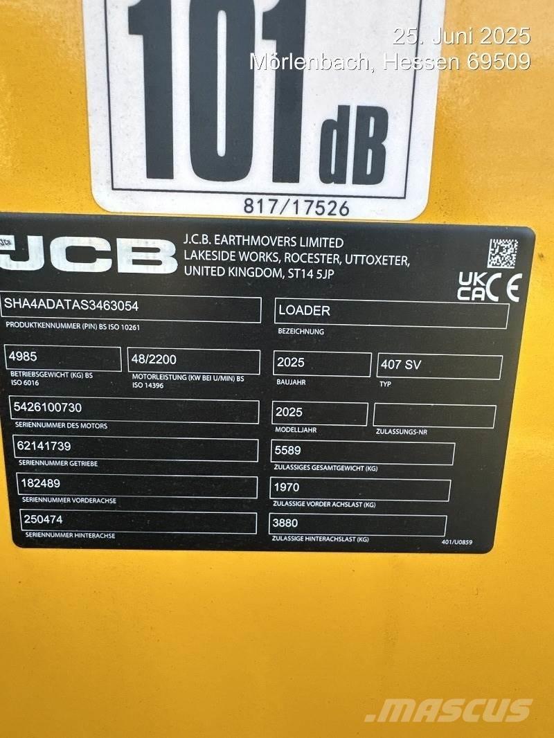 JCB 407 Φορτωτές με λάστιχα (Τροχοφόροι)