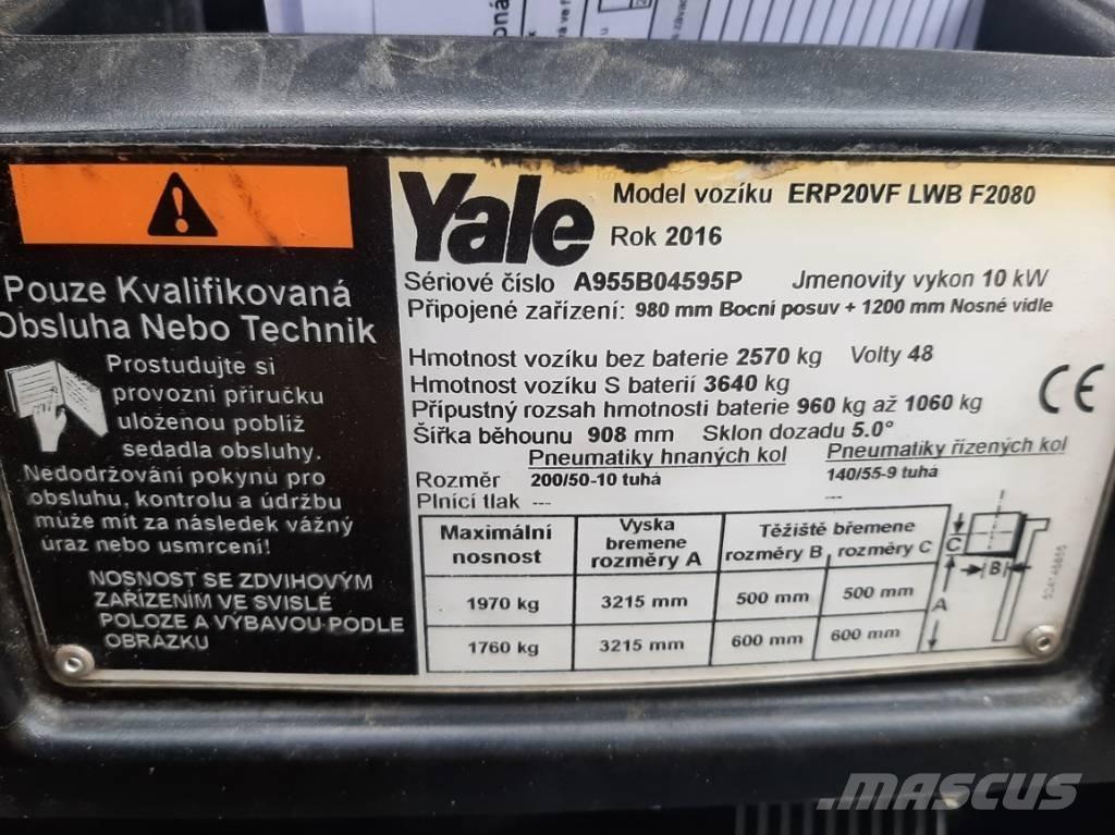 Yale ERP20VF LWB Ηλεκτρικά περονοφόρα ανυψωτικά κλαρκ