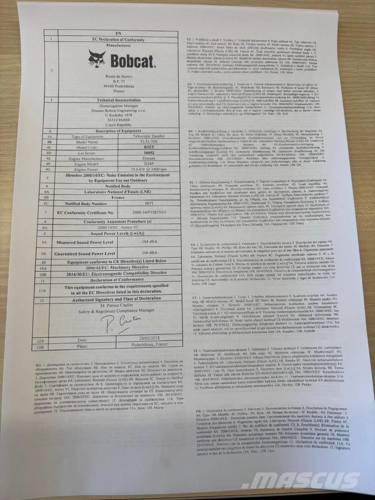 Bobcat TL35.70X Συστήματα τηλεχειρισμού για τη γεωργία