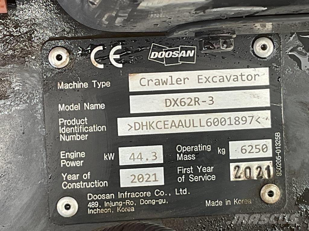 Doosan DX 62 R-3 Εκσκαφάκι (διαβολάκι) < 7t