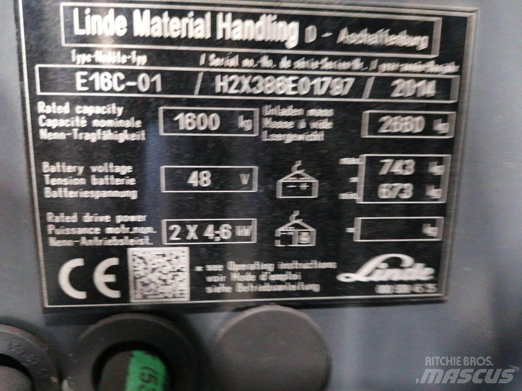 Linde E16C-01 Ηλεκτρικά περονοφόρα ανυψωτικά κλαρκ