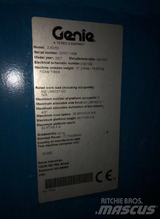 Genie Z 80/60 Ανυψωτήρες με αρθρωτό βραχίονα