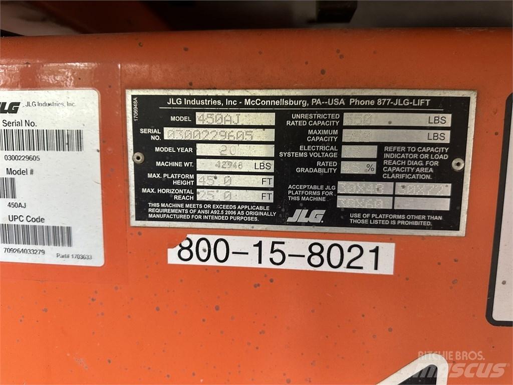 JLG 450 AJ Ανυψωτήρες με αρθρωτό βραχίονα