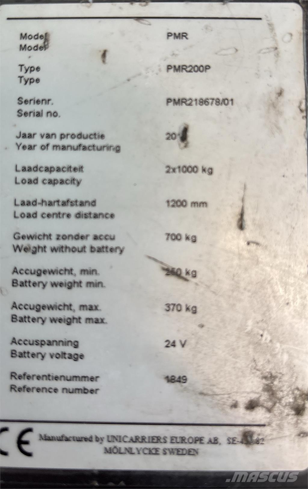 UniCarriers PMR200 Φορτηγά με πλατφόρμα