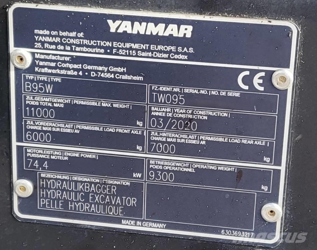 Yanmar B 95 W Εκσκαφείς με τροχούς - λάστιχα