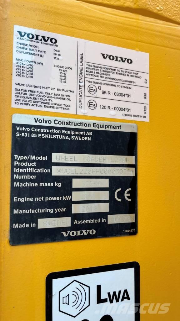 Volvo L220H Φορτωτές με λάστιχα (Τροχοφόροι)