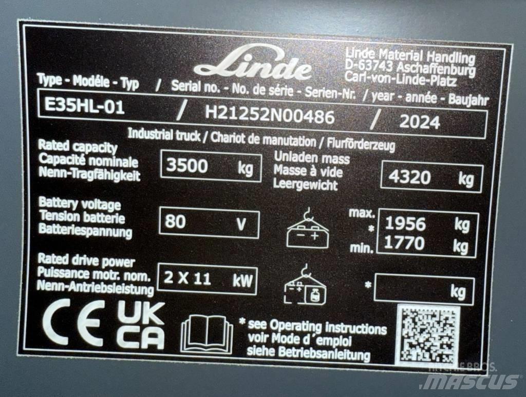 Linde E35HL/1252-01 Ηλεκτρικά περονοφόρα ανυψωτικά κλαρκ