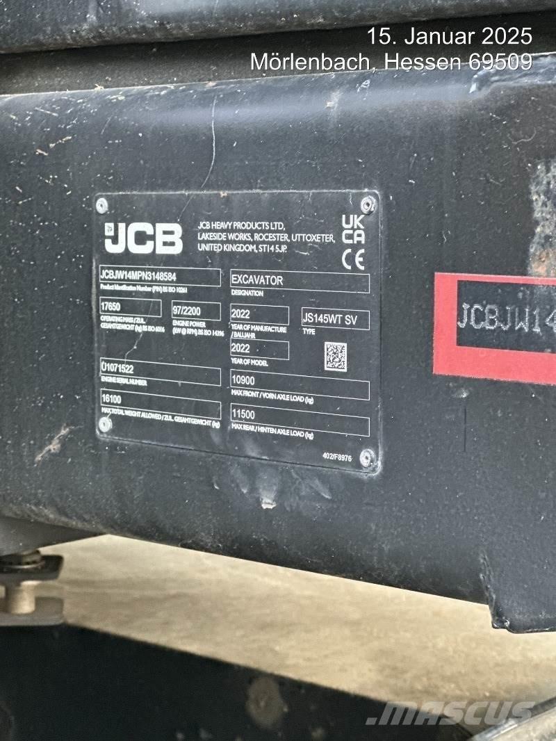 JCB JS145W PLUS Εκσκαφείς με τροχούς - λάστιχα