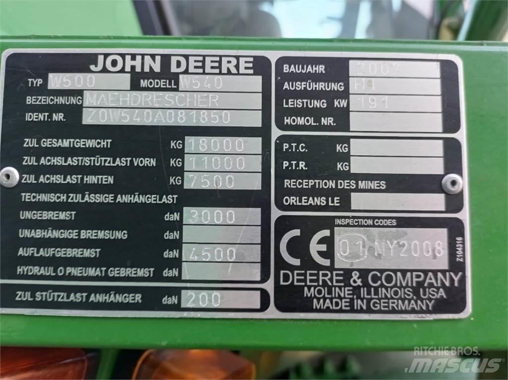 John Deere W540 Θεριζοαλωνιστικές μηχανές