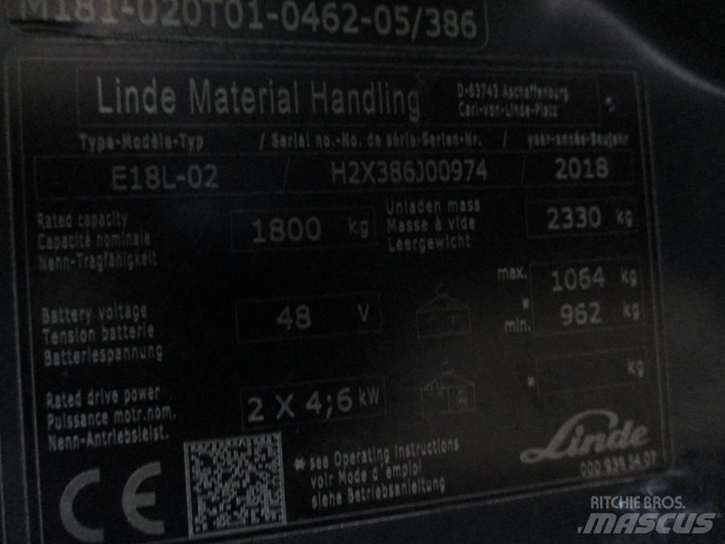 Linde E18L Ηλεκτρικά περονοφόρα ανυψωτικά κλαρκ