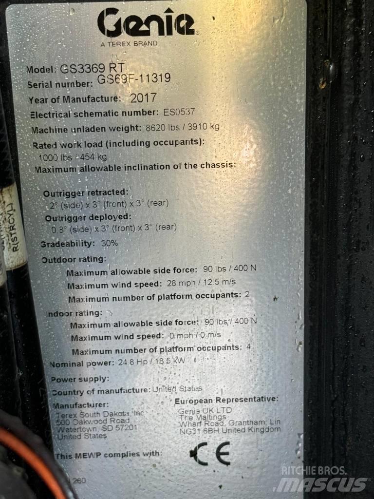 Genie GS3369 RT Ανυψωτήρες ψαλιδωτής άρθρωσης