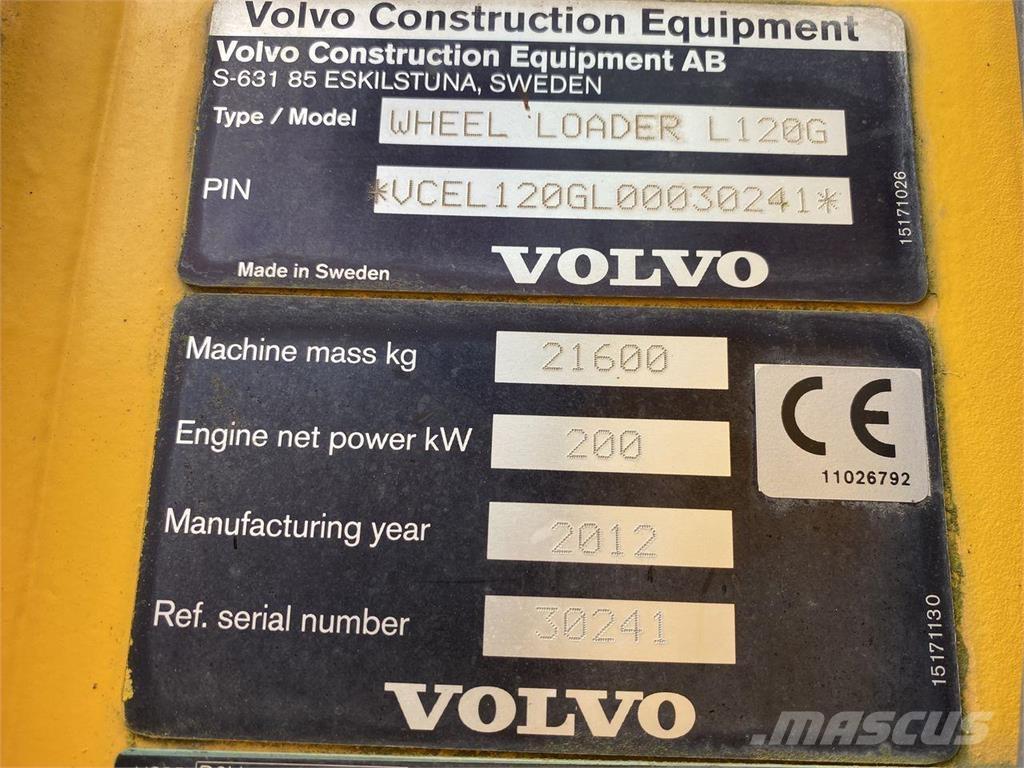 Volvo L120G Φορτωτές με λάστιχα (Τροχοφόροι)