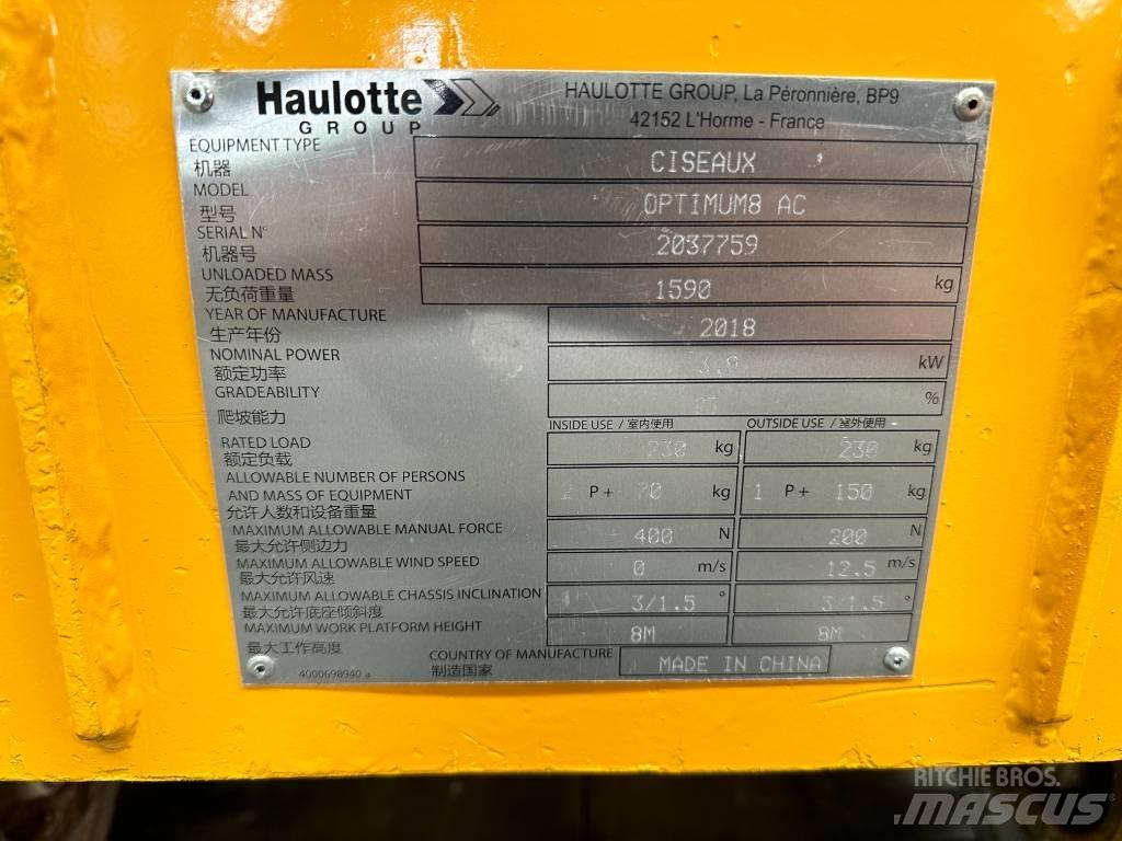 Haulotte OPTIMUM 8 Ανυψωτήρες ψαλιδωτής άρθρωσης