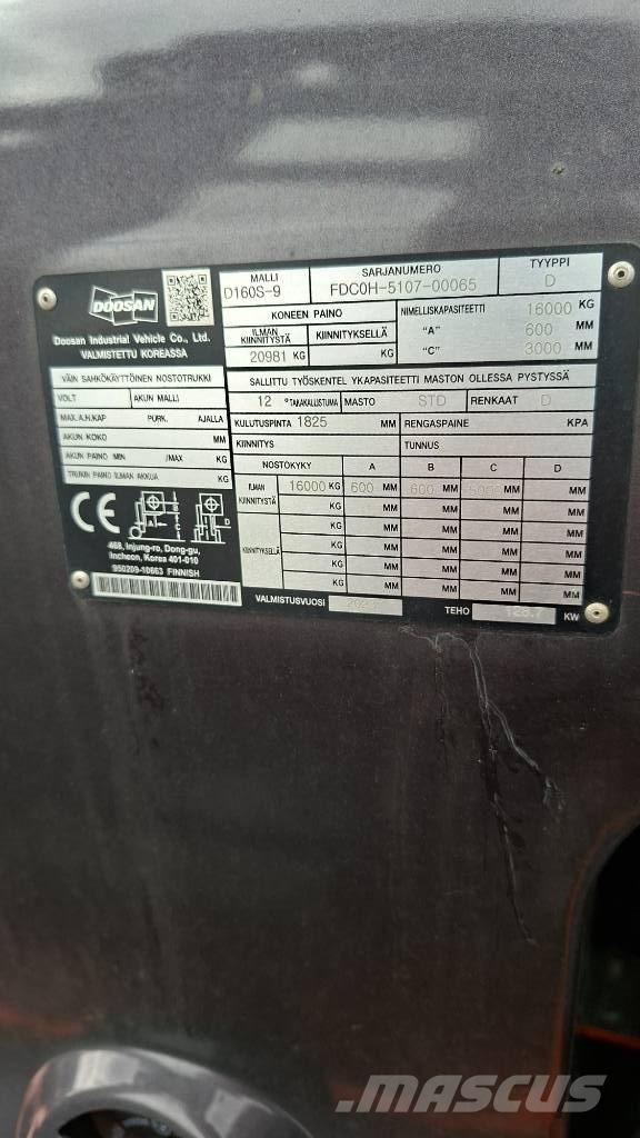 Doosan D160S-9 Πετρελαιοκίνητα Κλαρκ