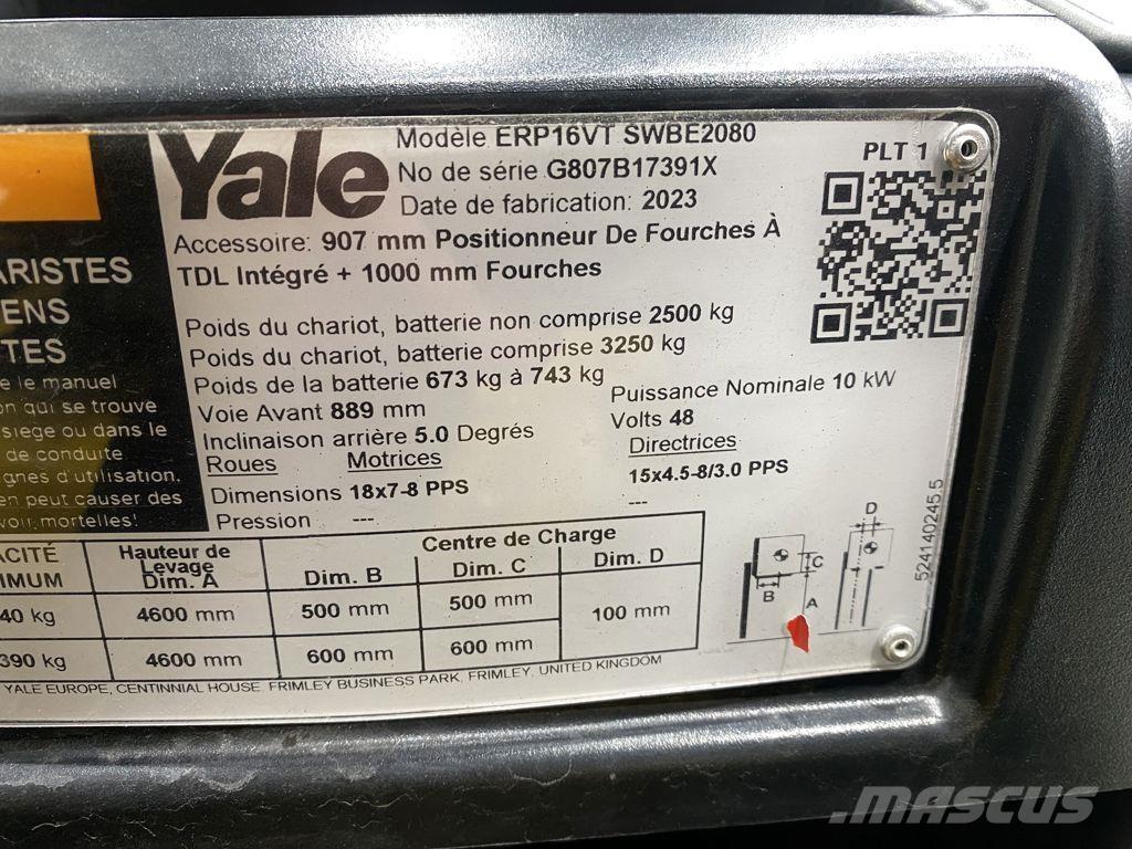 Yale ERP16VT Ηλεκτρικά περονοφόρα ανυψωτικά κλαρκ