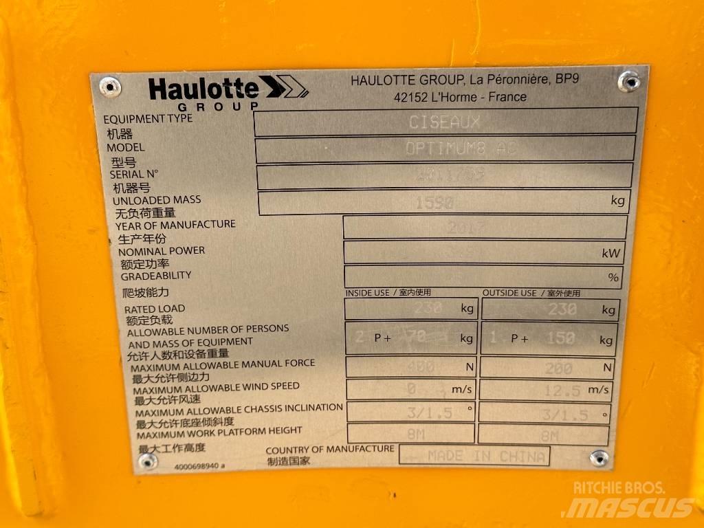 Haulotte OPTIMUM 8 Ανυψωτήρες ψαλιδωτής άρθρωσης