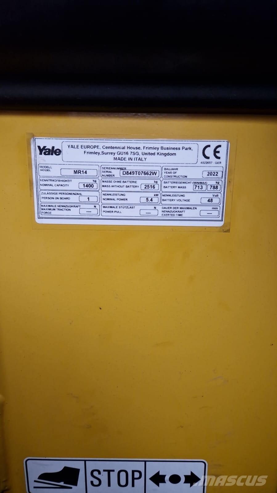 Yale MR14 Ανυψωτικά στενών δρόμων