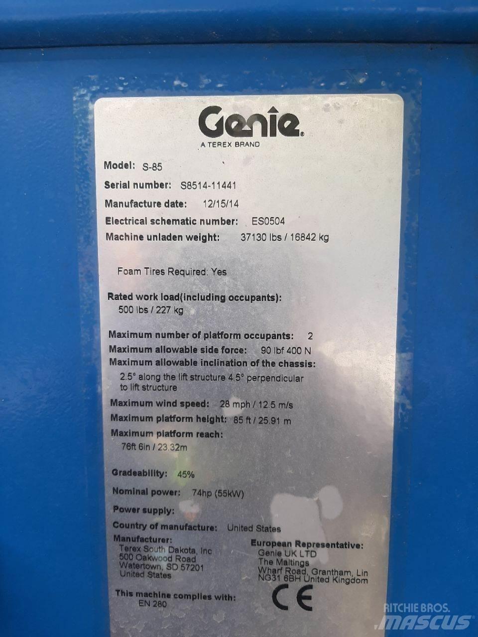 Genie S85 Ανυψωτήρες με τηλεσκοπικό βραχίονα