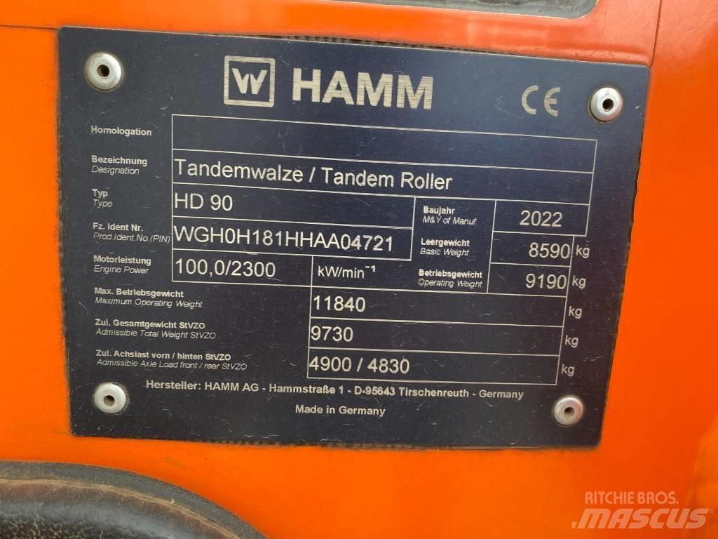 Hamm HD 90 Οδοστρωτήρες διπλού κυλίνδρου