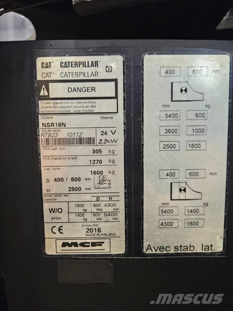 CAT NSR16N (Myyty) Ηλεκτρικά παλετοφόρα με ιστό