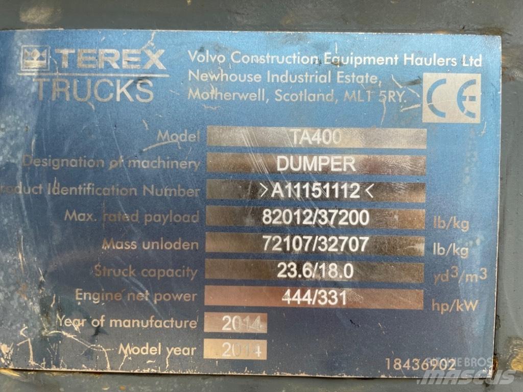 Terex TA 400 Σπαστό Dump Truck ADT