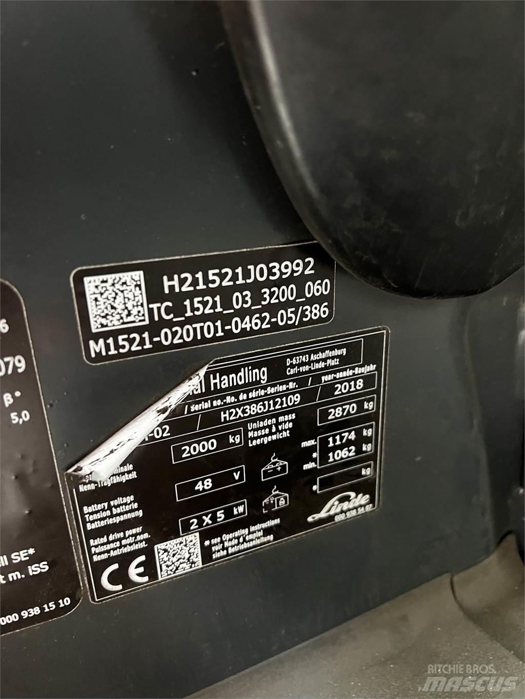 Linde E20PH Ηλεκτρικά περονοφόρα ανυψωτικά κλαρκ
