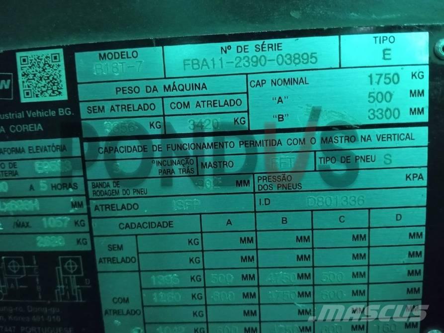 Doosan B 18 T-7 Ηλεκτρικά περονοφόρα ανυψωτικά κλαρκ