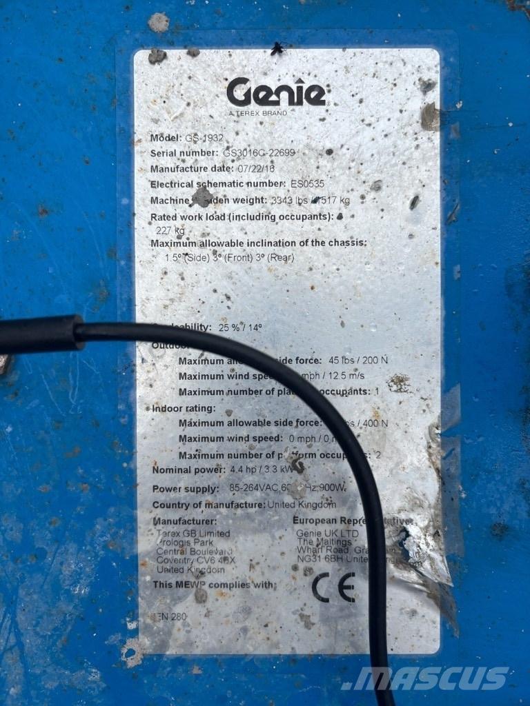 Genie GS 1932 Ανυψωτήρες ψαλιδωτής άρθρωσης