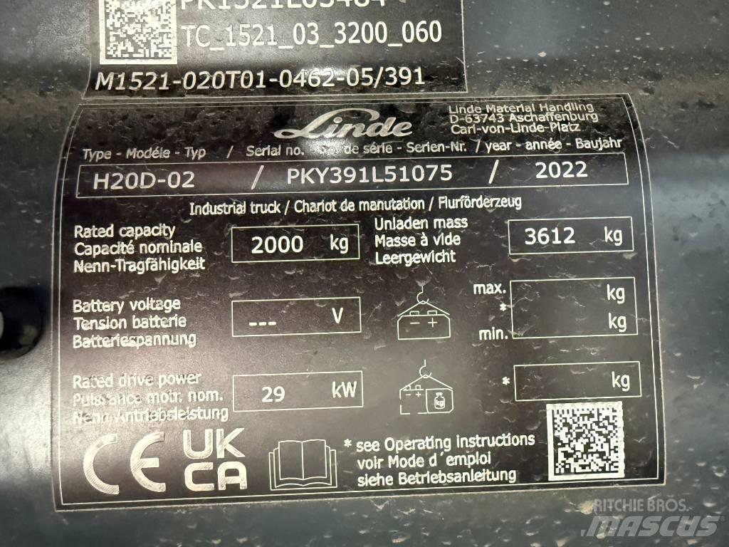 Linde H20D/391-02 Πετρελαιοκίνητα Κλαρκ