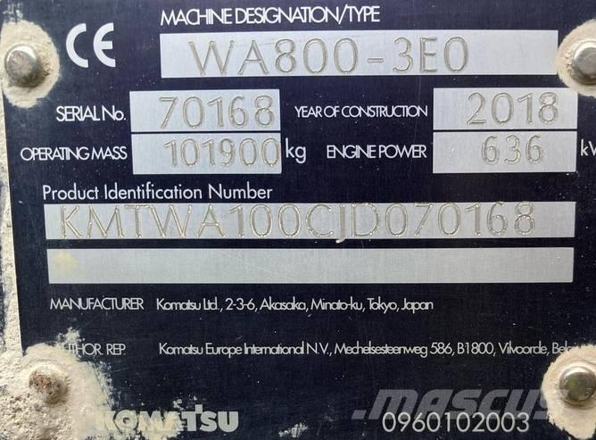 Komatsu WA 800-3 Φορτωτές με λάστιχα (Τροχοφόροι)