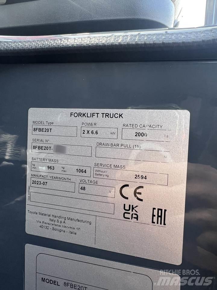 Toyota 8FBE20T Ηλεκτρικά περονοφόρα ανυψωτικά κλαρκ
