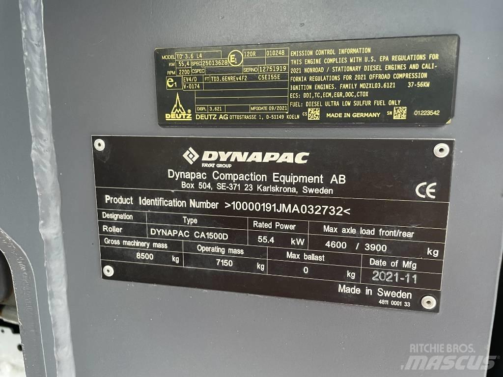 Dynapac CA1500D Οδοστρωτήρες μονού κυλίνδρου