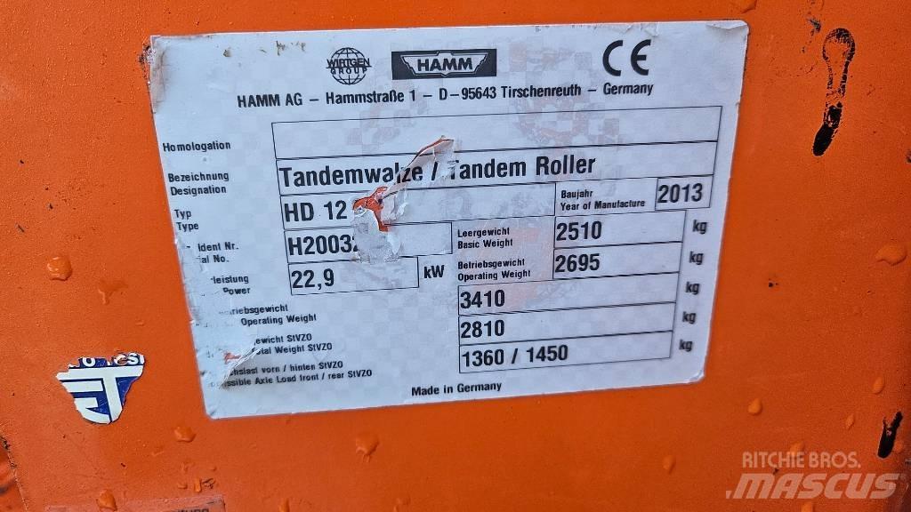 Hamm HD 12 VV Οδοστρωτήρες διπλού κυλίνδρου