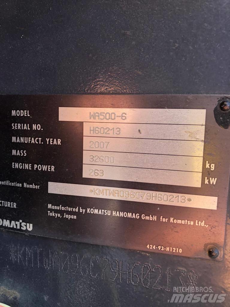 Komatsu WA500-6 Φορτωτές με λάστιχα (Τροχοφόροι)
