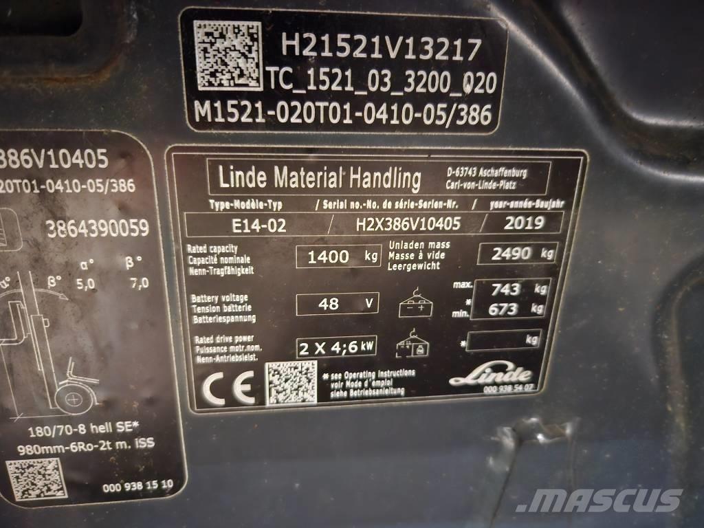 Linde E14 Ηλεκτρικά περονοφόρα ανυψωτικά κλαρκ