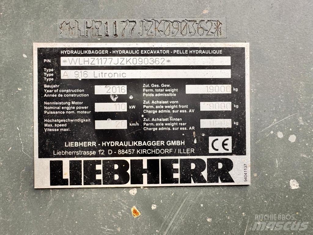 Liebherr A 916 Εκσκαφείς με τροχούς - λάστιχα