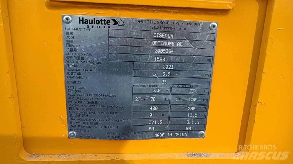 Haulotte OPTIMUM 8 Ανυψωτήρες ψαλιδωτής άρθρωσης