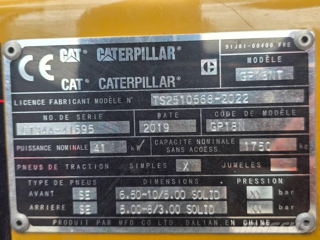 CAT GP 18 NT Περονοφόρα ανυψωτικά κλαρκ με φυσικό αέριο LPG