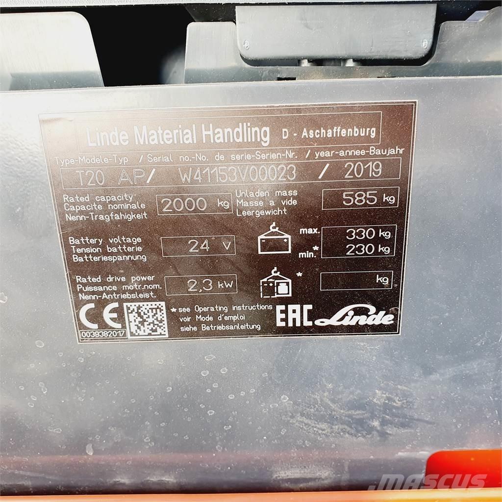 Linde T20AP Narrow Χειροκίνητο περονοφόρο ανυψωτικό